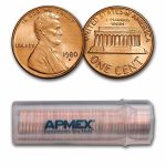 1980-D Lincoln Cent 50-Coin Roll BU