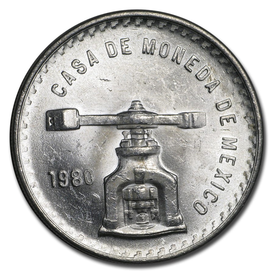 1980 Mexico 1 oz Silver Onza Balance Scale BU (Type V)