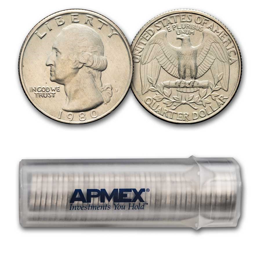 1980-P Washington Quarter 40-Coin Roll BU