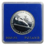1980 Poland Silver 200 Zlotys Lake Placid Olympics Proof