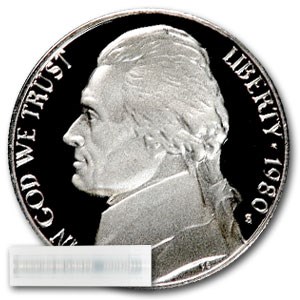 1980-S Jefferson Nickel 40-Coin Roll Proof