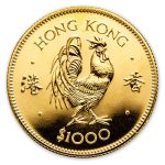 1981 Hong Kong Gold $1000 Year of the Rooster BU