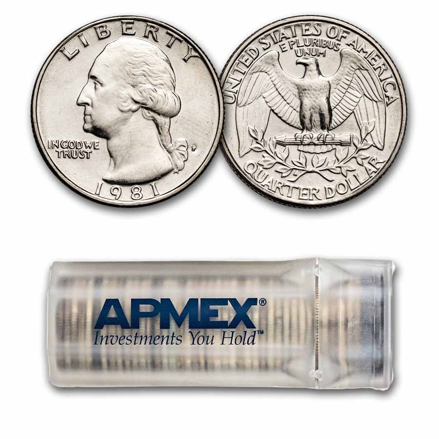 1981-P Washington Quarter 40-Coin Roll BU