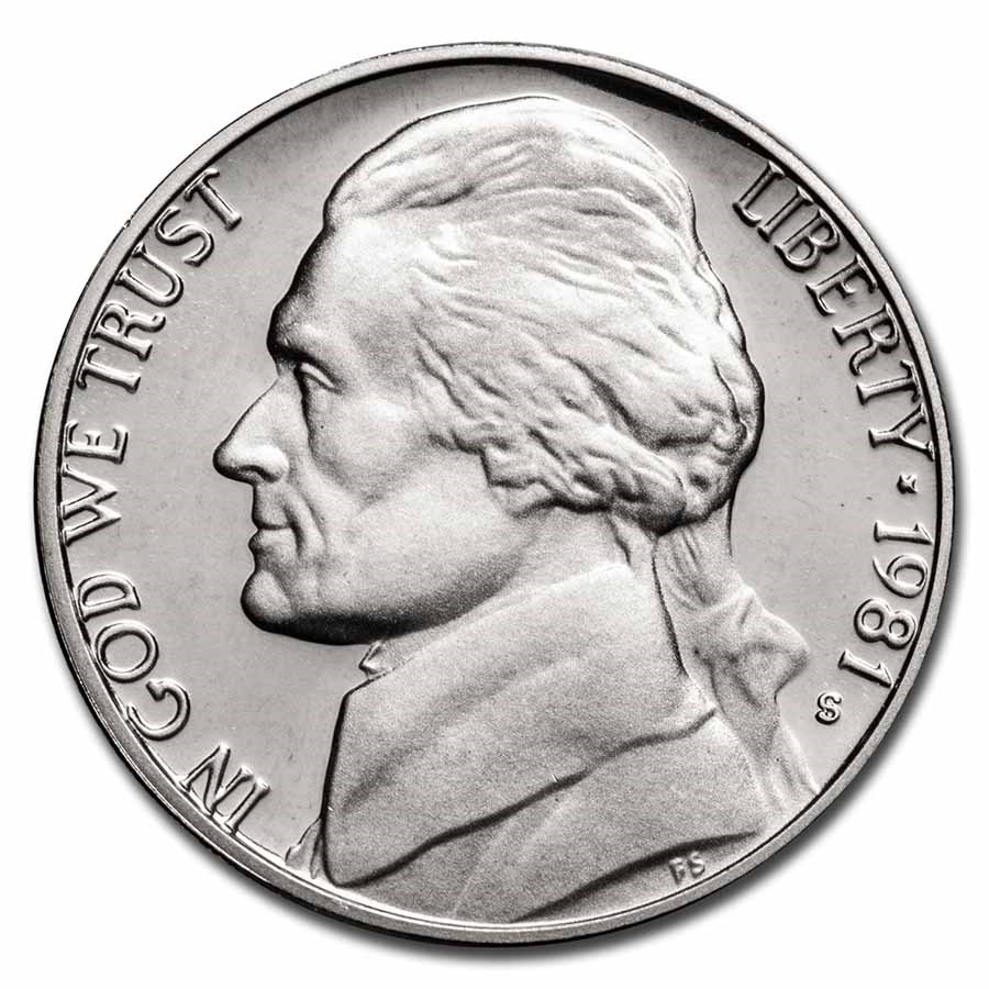 1981-S Jefferson Nickel Type-II 40-Coin Roll Proof