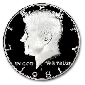 1981-S Type-I Kennedy Half Dollar 20-Coin Roll Proof