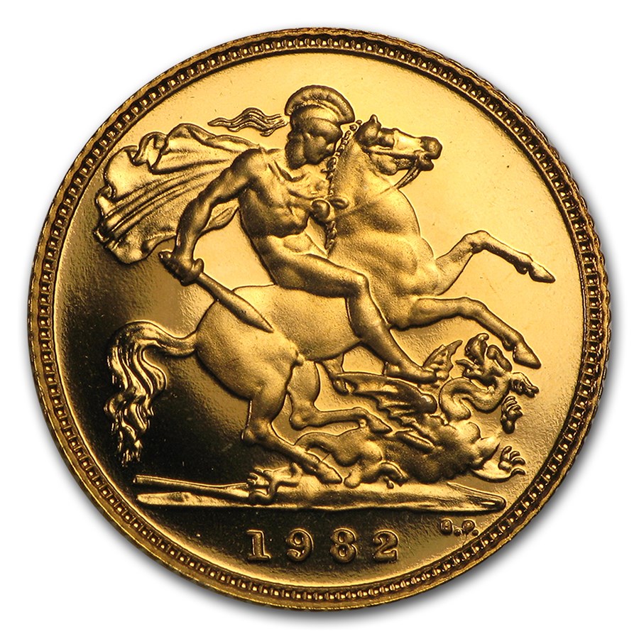 1982 Great Britain Gold 1/2 Sovereign Proof