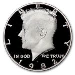 1982-S Kennedy Half Dollar 20-Coin Roll Proof
