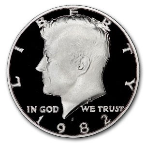1982-S Kennedy Half Dollar 20-Coin Roll Proof