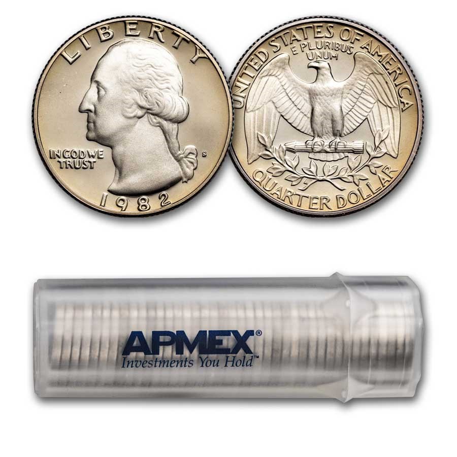 1982-S Washington Quarter 40-Coin Roll Proof