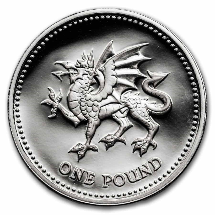 1983-2002 United Kingdom Silver £1 Proof (w/Box & COA)