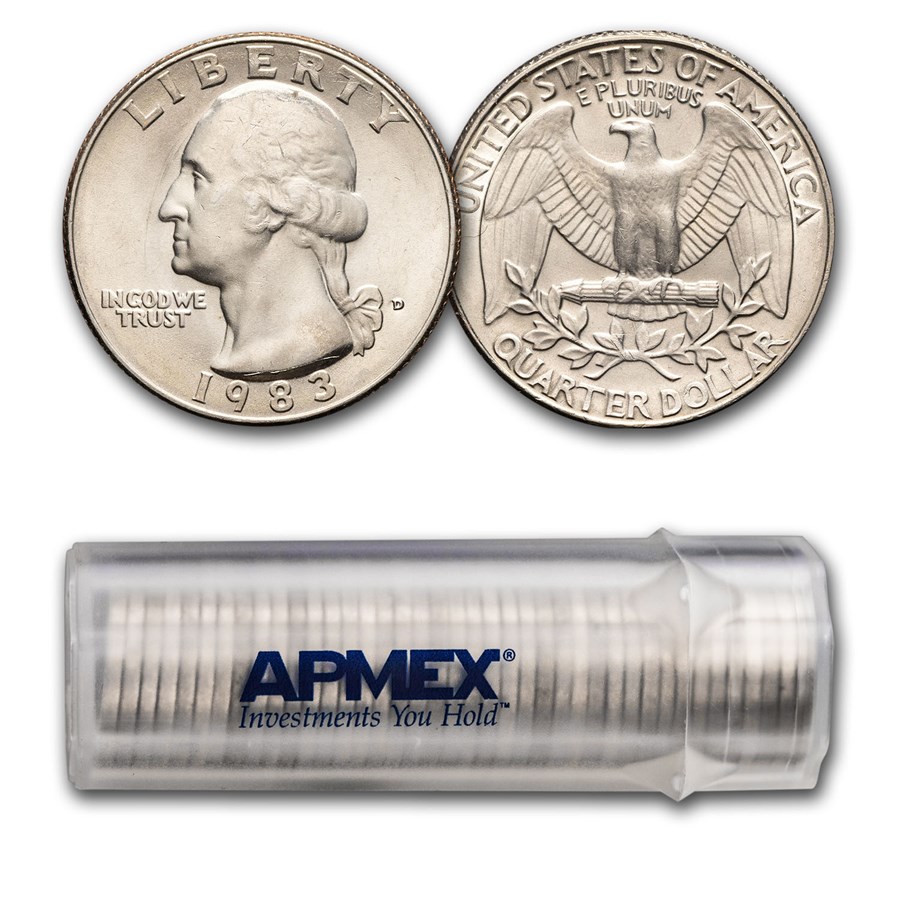 1983-D Washington Quarter 40-Coin Roll BU