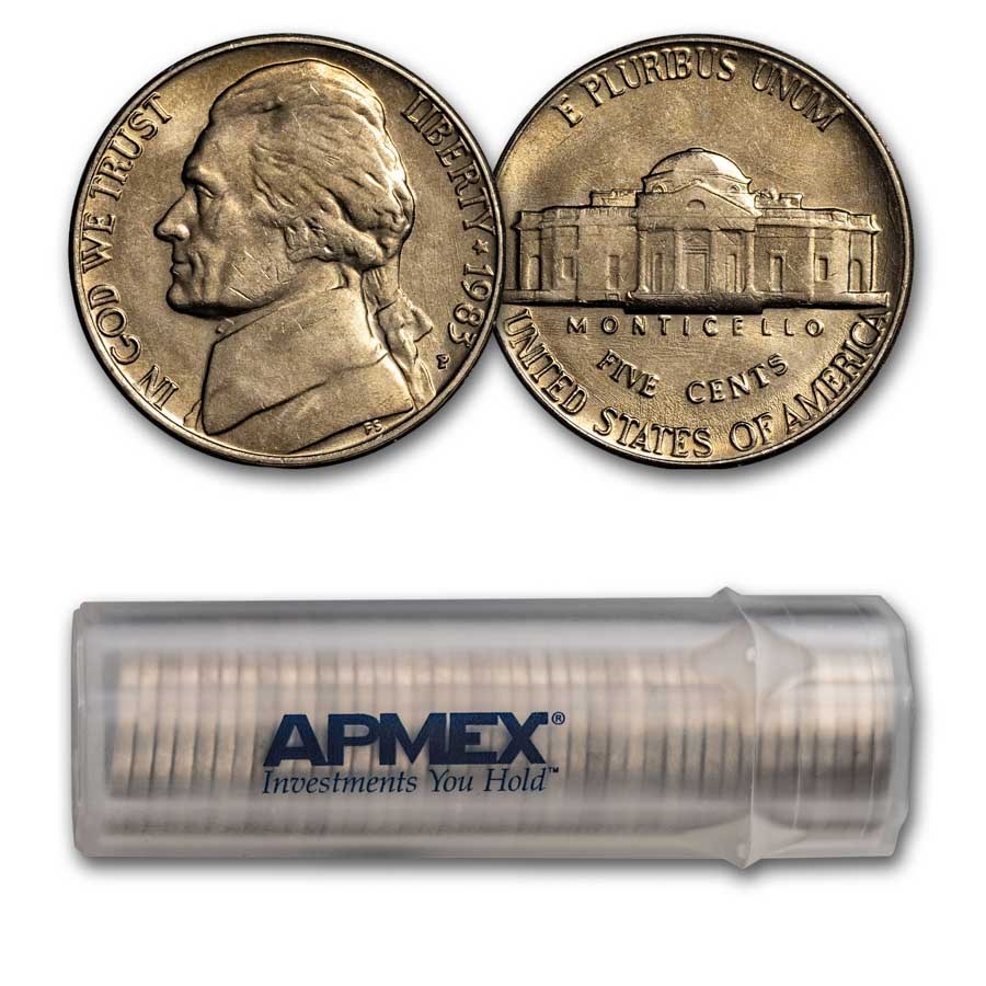 1983-P Jefferson Nickel 40-Coin Roll BU