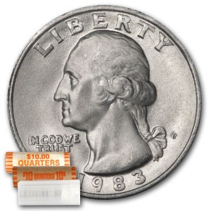 1983-P Washington Quarter 40-Coin Roll BU