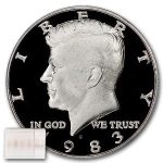 1983-S Kennedy Half Dollar 20-Coin Roll Proof