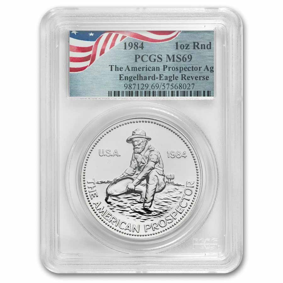 1984 1 oz Silver Round - Engelhard MS-69 PCGS (Eagle Reverse)