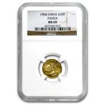1984 China 1/10 oz Gold Panda MS-69 NGC
