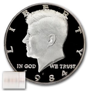 1984-S Kennedy Half Dollar 20-Coin Roll Proof