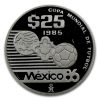 1985-1986 Mexico 1/4 oz Silver 25 Pesos FIFA World Cup Proof