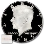 1985-S Kennedy Half Dollar 20-Coin Roll Proof