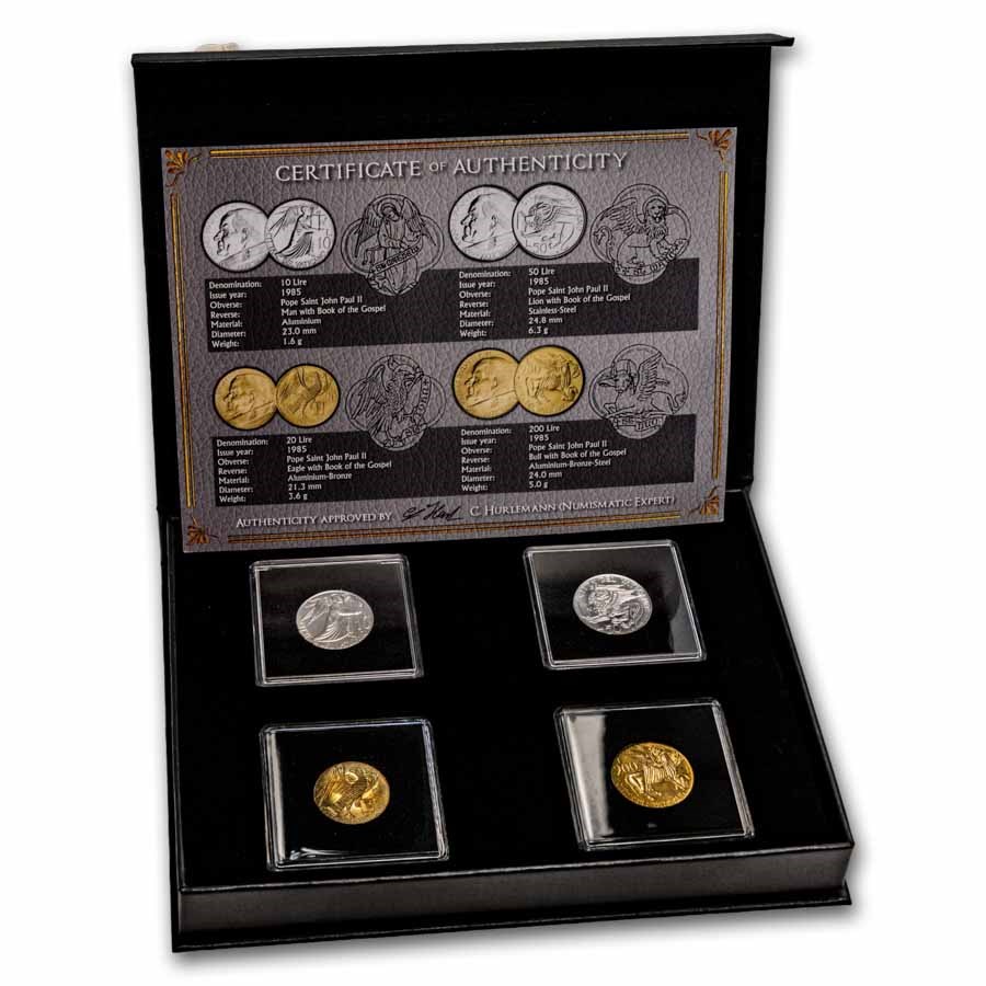 1985 Vatican City The Four Evangelists 4-Coin Set BU