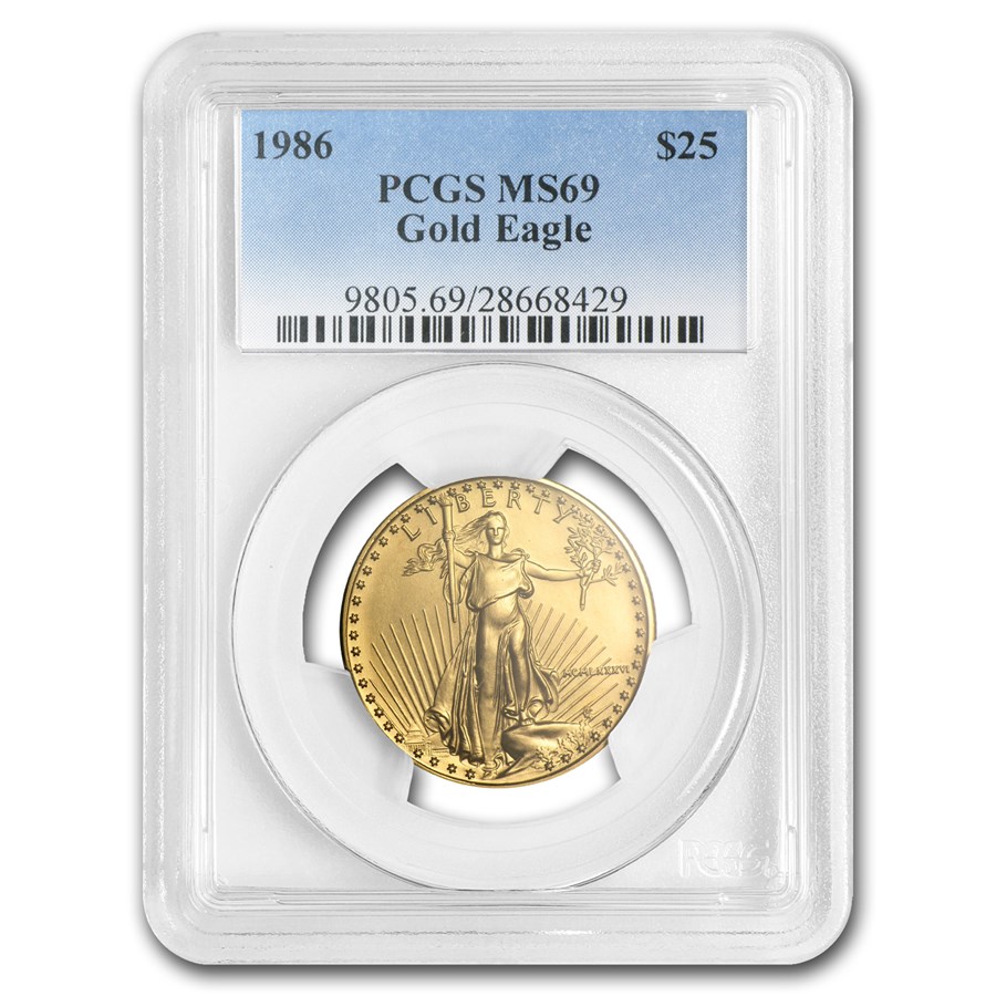 1986 1/2 oz American Gold Eagle MS-69 PCGS