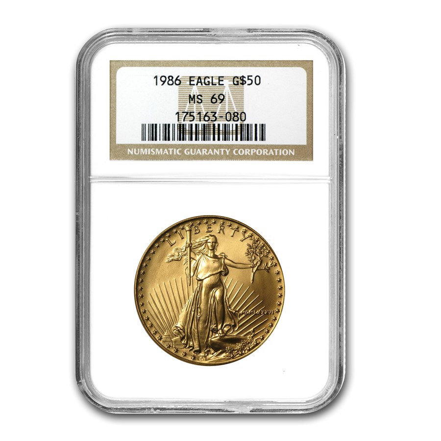 1986 1 oz American Gold Eagle MS-69 NGC