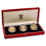 1986-89-91 Great Britain 3-Coin Gold Double Sovereign Proof Set
