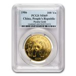 1986 China 1 oz Gold Panda MS-69 PCGS