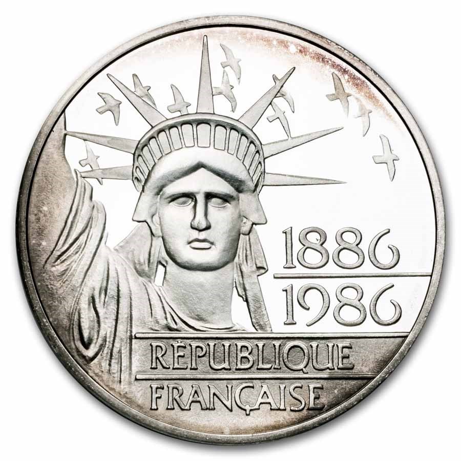 1986 France Silver 100 Francs Statue of Liberty Proof (w/Box)
