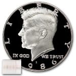 1986-S Kennedy Half Dollar 20-Coin Roll Proof