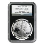 1986-S Proof American Silver Eagle PF-69 NGC (Retro Black Insert)