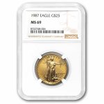 1987 1/2 oz American Gold Eagle MS-69 NGC