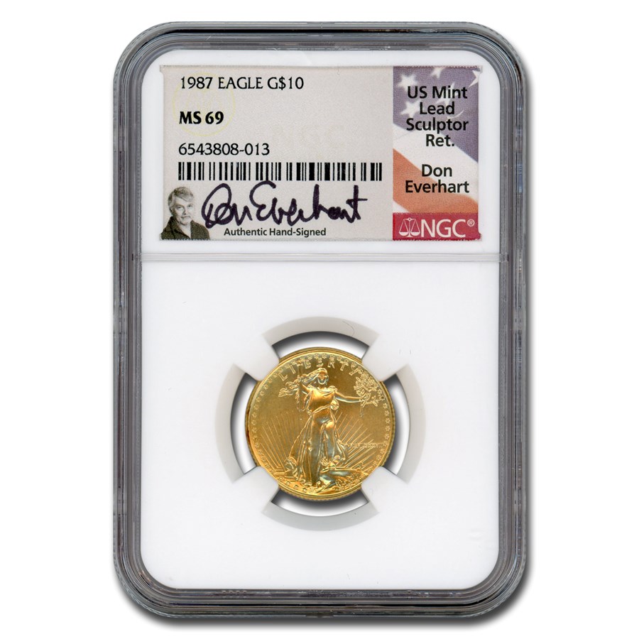1987 1/4 oz American Gold Eagle MS-69 NGC (Everhart)