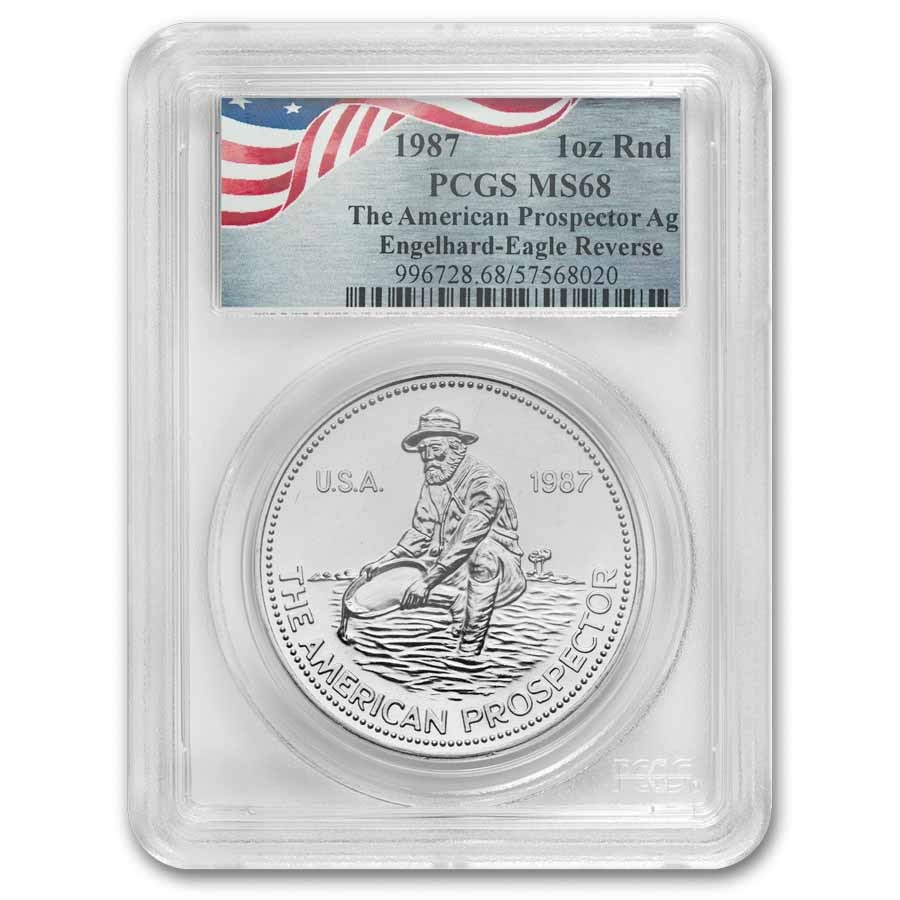 1987 1 oz Silver Round - Engelhard MS-68 PCGS (Eagle Reverse)