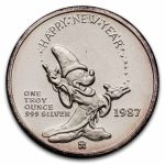 1987 1 oz Silver Round - Mickey's Holiday Treasures (Box & COA)