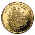 1987 Bahamas Proof Gold 100 Dollars Columbus