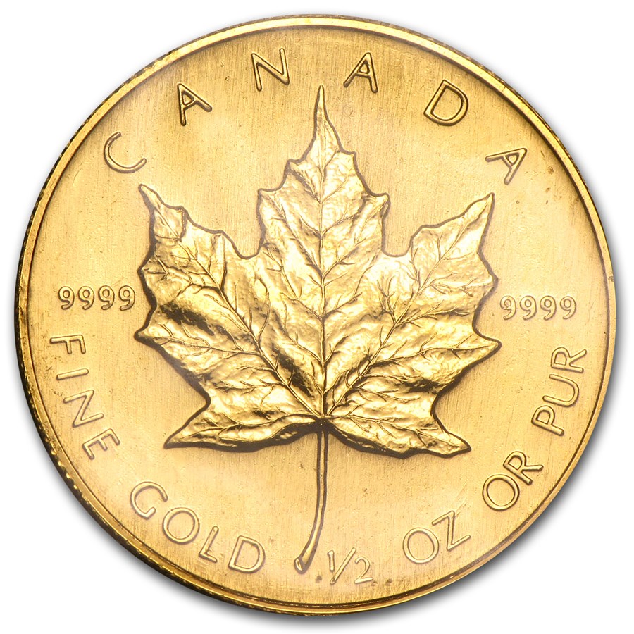1987 Canada 1/2 oz Gold Maple Leaf BU