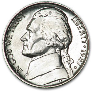 1987-D Jefferson Nickel BU