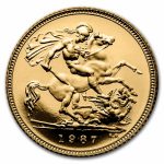 1987 Great Britain Gold 1/2 Sovereign Elizabeth II Proof