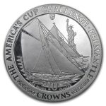 1987 Isle of Man 10 oz Silver 10 Crowns America's Cup Proof