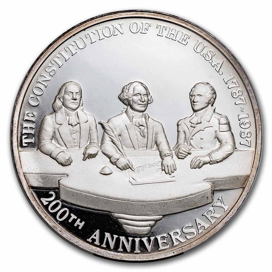 1987 Mexico Silver 12 Onzas US Constitution Proof (Coin Only)