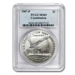 1987-P Constitution $1 Silver Commem MS-69 PCGS