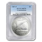 1987-P Constitution $1 Silver Commem MS-70 PCGS