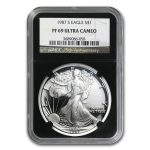 1987-S Proof American Silver Eagle PF-69 NGC (Retro Black Insert)