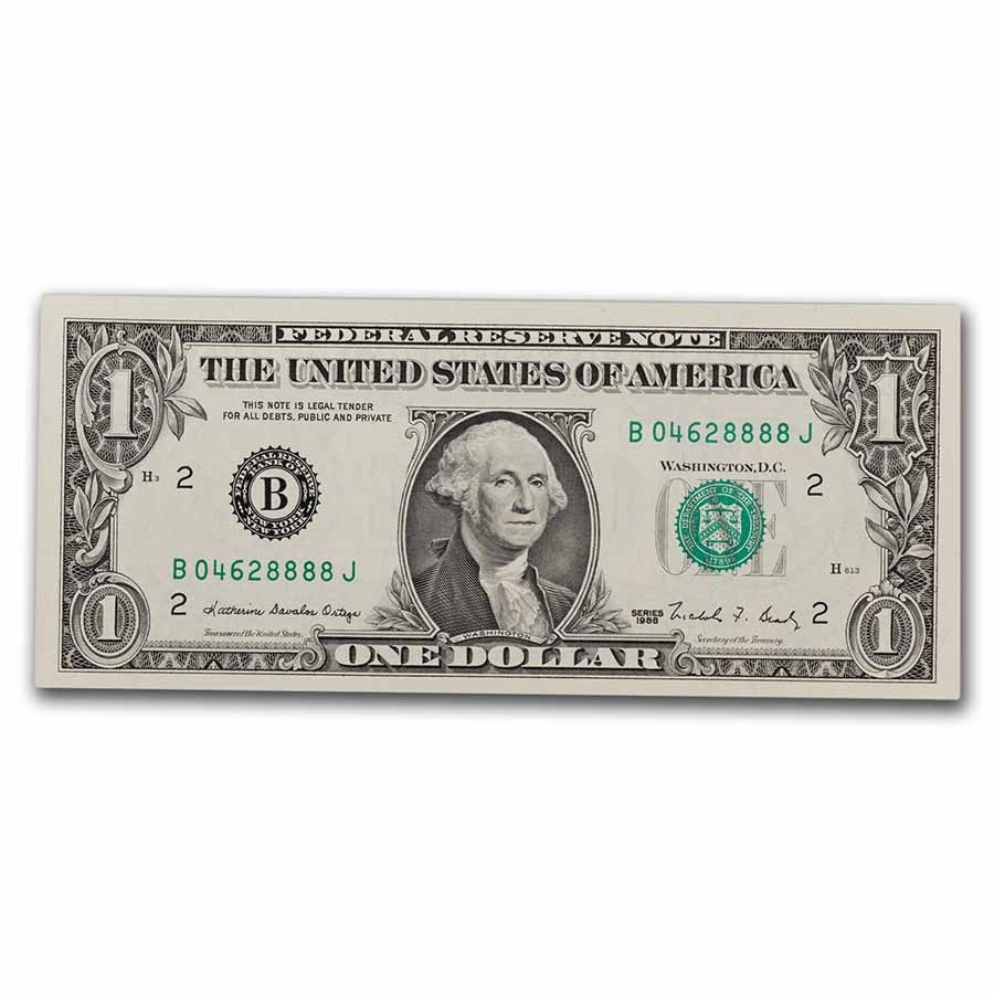 1988 (B-New York) $1.00 FRN CU (Fr#1914-B)