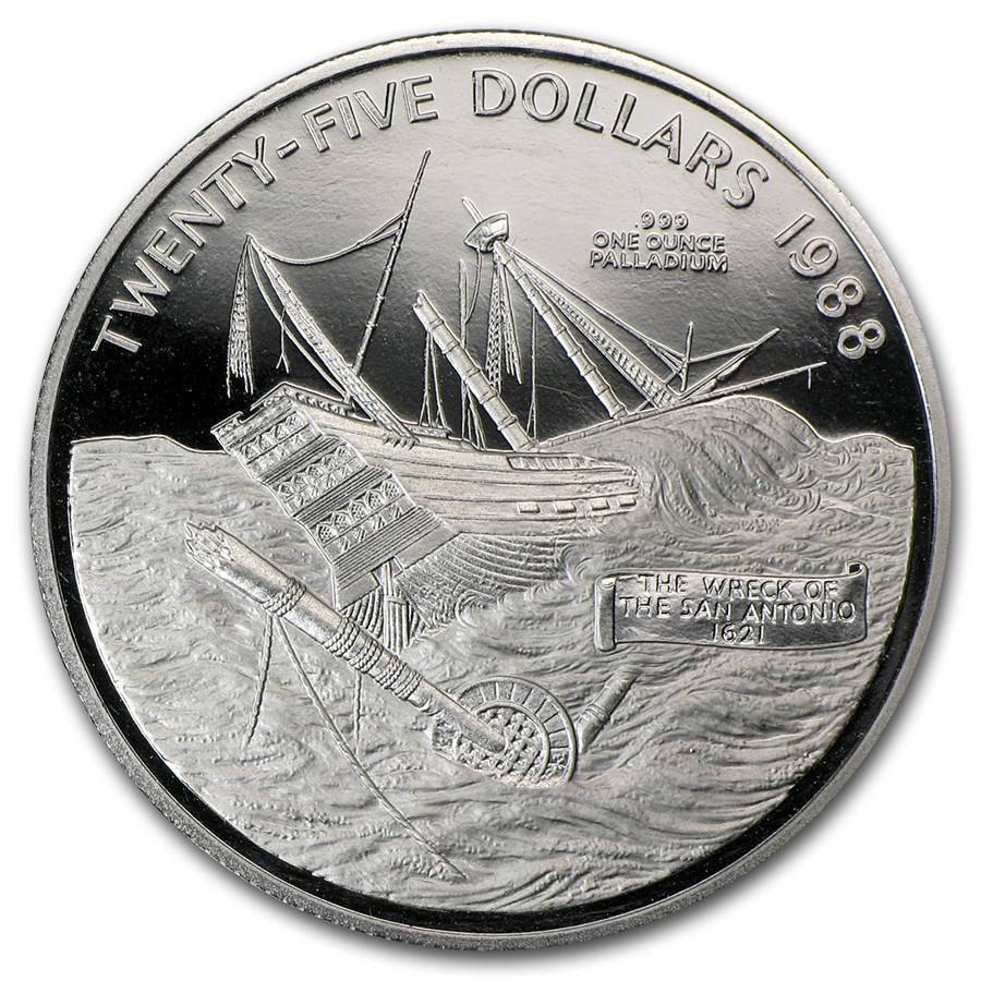 1988 Bermuda 1 oz Palladium San Antonio Proof