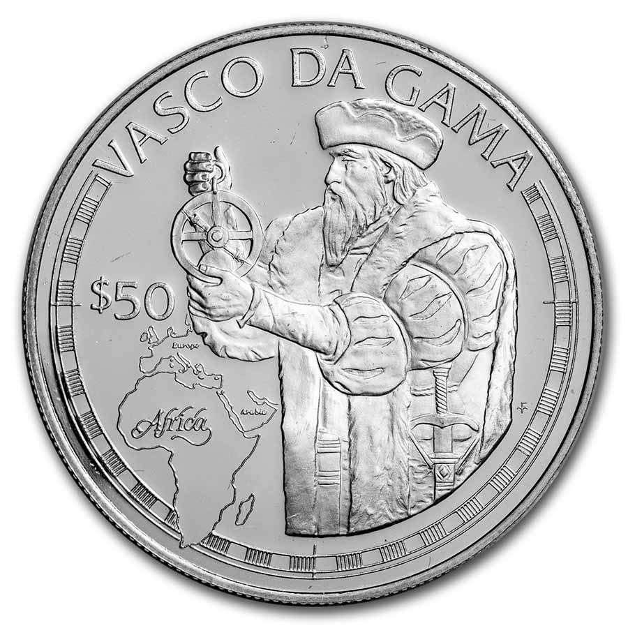 1988 Cook Islands Silver $50 Great Explorers Proof (Random)