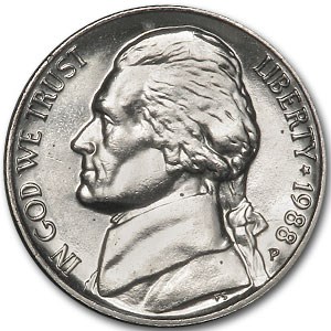 1988-P Jefferson Nickel BU