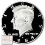 1988-S Kennedy Half Dollar 20-Coin Roll Proof