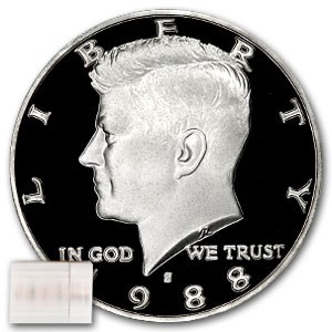 1988-S Kennedy Half Dollar 20-Coin Roll Proof